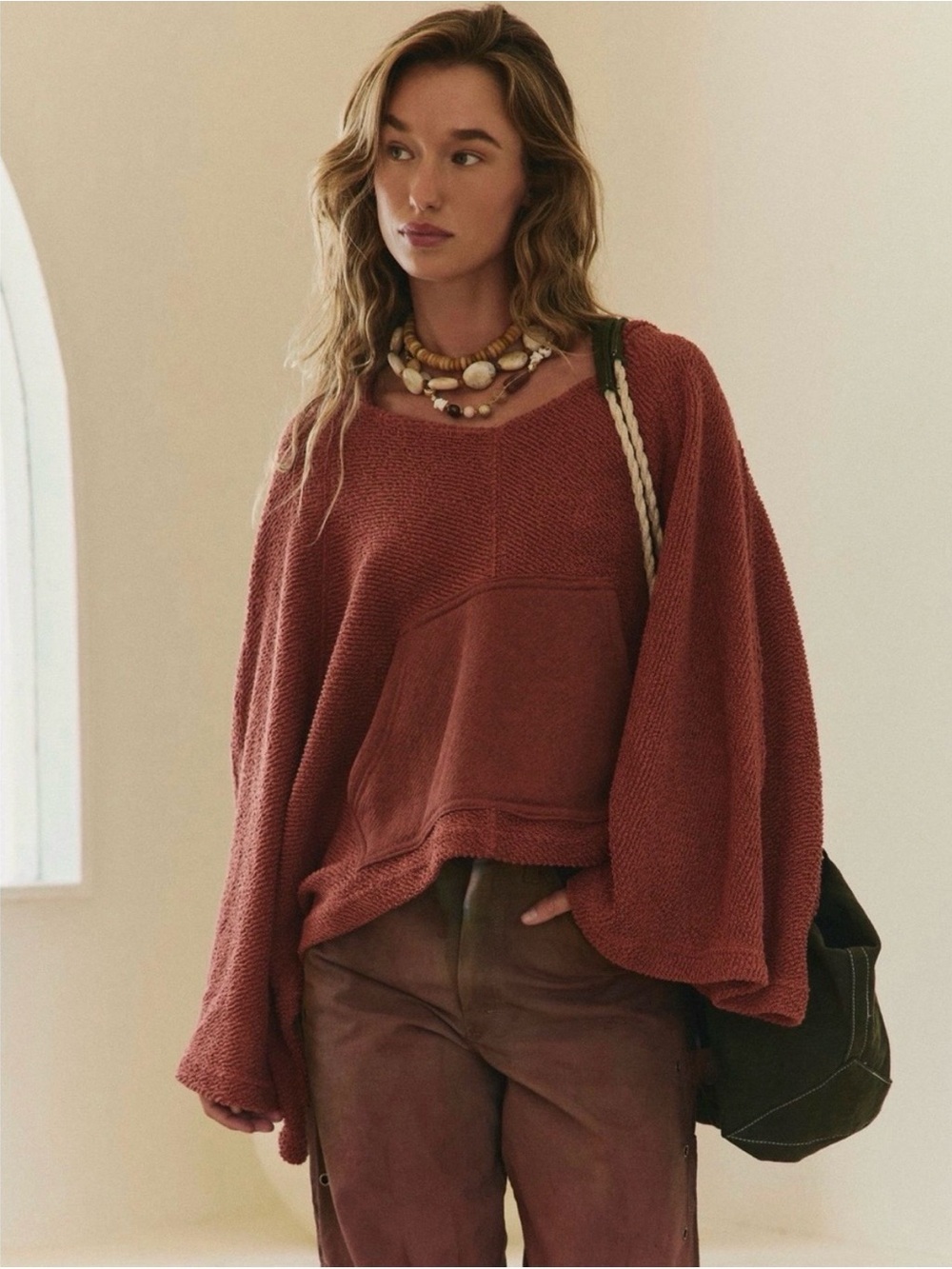 Free People Simone Hoodie -Brick Red